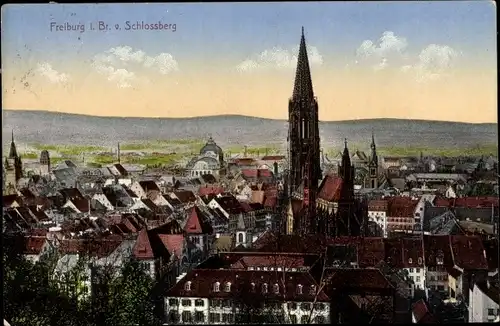 Ak Freiburg im Breisgau, Schlossberg, Stadtbild