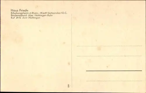Ak Hattingen Ruhr Westf., Erholungsheim Haus Friede, Terrasse