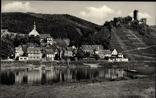 Ak Beilstein an der Mosel, Teilansicht mit Ruine