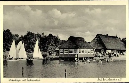 Ak Bad Zwischenahn in Oldenburg, Strandcafé mit Badeanstalt