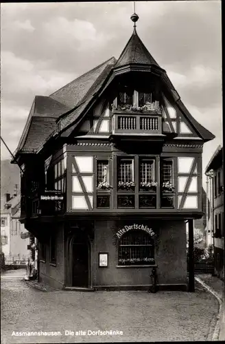 Ak Assmannshausen Rüdesheim am Rhein, Die alte Dorfschänke