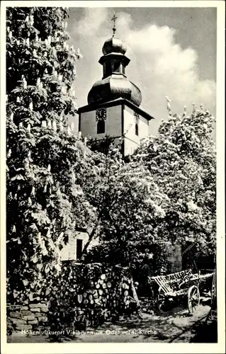 Ak Vielbrunn Michelstadt im Odenwald, Teilansicht der Kirche
