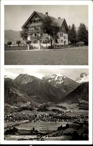 Ak Oberstdorf, Gesamtansicht vom Ort und Allgäu, Gasthaus