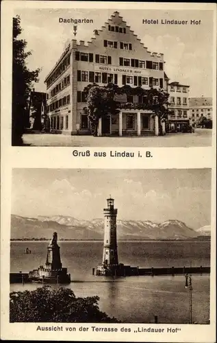 Ak Lindau Bodensee, Hotel Lindauer Hof, Leuchtturm