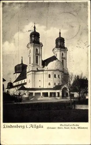 Ak Lindenberg im Allgäu Schwaben, Stadtpfarrkirche