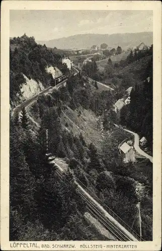 Ak Höllsteig Hinterzarten bad Schwarzwald, Bahnstrecke im Löffeltal