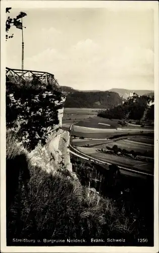 Ak Arnstadt Ilmkreis, Streitburg u. Burgruine Neideck, Aussichtsplattform