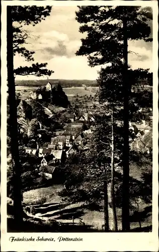 Ak Pottenstein in Oberfranken, Durchblick zum Ort