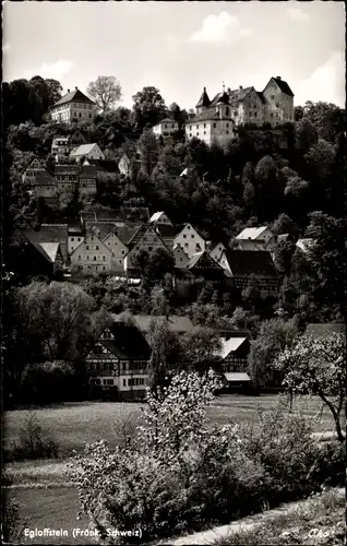 Ak Egloffstein Fränkische Schweiz, Teilansicht mit Burg