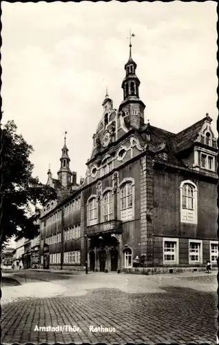 Ak Arnstadt Thüringen, Vorderfront des Rathauses