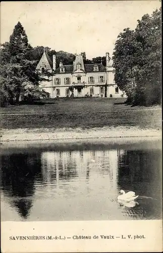 Ak Savennières Maine et Loire, Chateau de Vaulx, Schwan