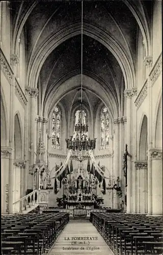 Ak La Pommeraye Maine et Loire, Interieur de l'Eglise