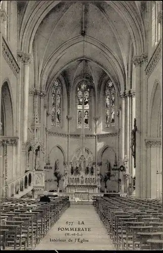 Ak La Pommeraye Maine et Loire, Interieur de l'Eglise