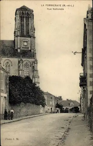 Ak La Pommeraye Maine et Loire, Rue Nationale