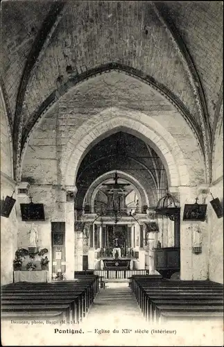 Ak Pontigné Maine et Loire, Interieur de l'Eglise