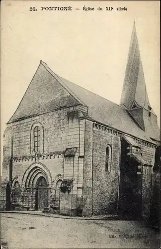 Ak Pontigné Maine et Loire, Eglise du XII siecle