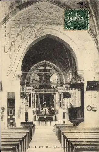 Ak Pontigné Maine et Loire, Interieur de l'Eglise