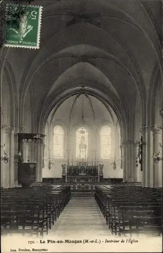 Ak Le Pin en Mauges Maine et Loire, Interieur de l'Eglise