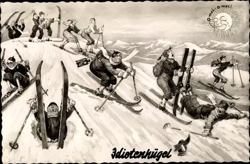 Ak Idiotenhügel, Skifahrer