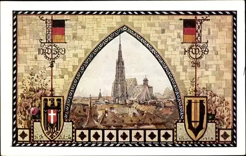 Wappen Ak Wien I, 10. Deutsches Sängerbundesfest 1928, Stefansdom