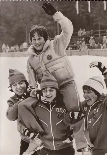 Ak Lake Placid, DDR Skilangläuferin Marlies Rostock, Staffelsieger, Olympische Winterspiele 1980