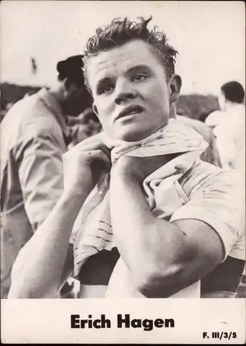 Ak DDR Radrennfahrer Erich Hagen, Portrait