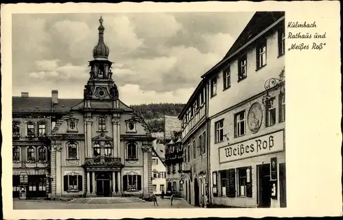 Ak Kulmbach in Oberfranken, Rathaus und Weißes Roß
