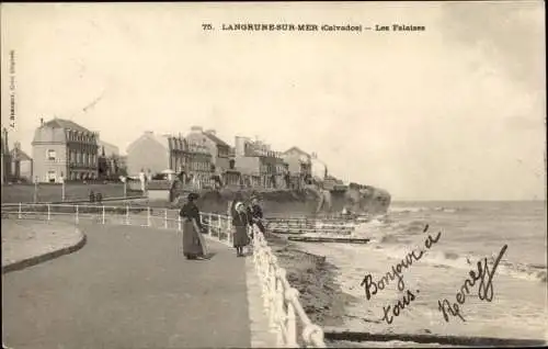 Ak Langrune sur Mer Calvados, Les Falaises