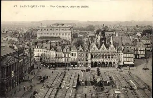 Ak Saint Quentin Aisne, Vue Generale, prise du Beffroi