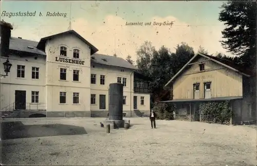 Ak Liegau Augustusbad Radeberg in Sachsen, Luisenhof und Berg Haus