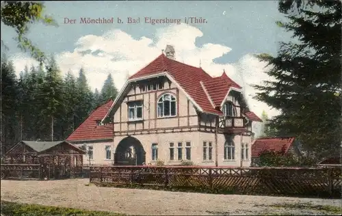 Ak Elgersburg in Thüringen, Mönchhof, Außenansicht, Wald