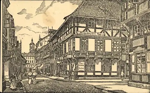 Künstler Ak Göttingen in Niedersachsen, Barfüsserstraße, Weinhandlung