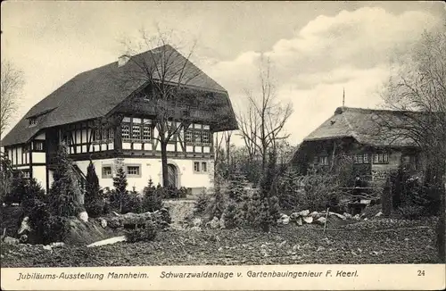 Ak Mannheim in Baden, Schwarzwaldanlage v. Gartenbauingenieur F. Keerl, Jubiläumsausstellung 1907