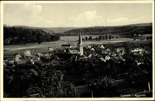 Ak Overath im Bergischen Land, Totalansicht der Ortschaft, Aggertal