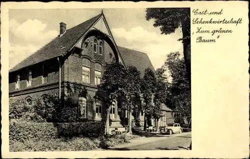 Ak Hüffen Bünde in Westfalen, Gasthof Zum grünen Baum