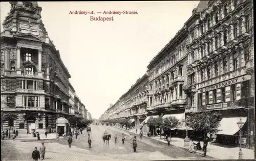 Ak Budapest Ungarn, Andrassy Straße, Deutsch. F. Karoly