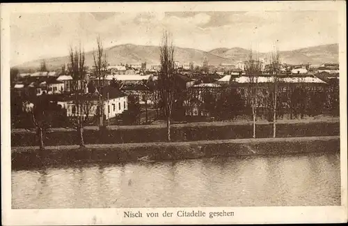 Ak Niš Nisch Serbien, Blick auf den Ort von der Zitadelle aus