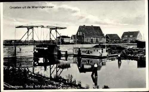 Ak Slootdorp Nordholland, Brug v/d Schutsluis, Wieringermeer