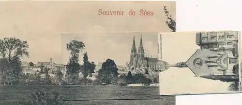 Leporello Ak Sées Orne, Notre Dame de Seez, Interieur de l'Eglise, Ancien Grand Seminaire