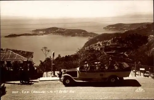 Ak Èze Alpes Maritimes, Belle Vue, Route des Alpes, Stadtrundfahrt