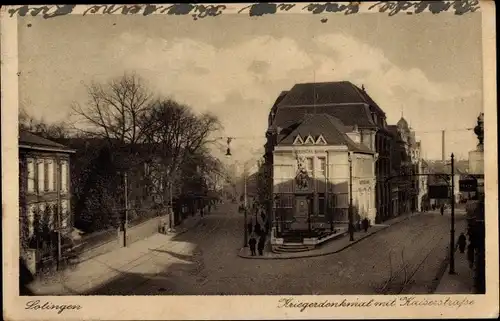 Ak Solingen in Nordrhein Westfalen, Kriegerdenkmal mit Kaiserstraße