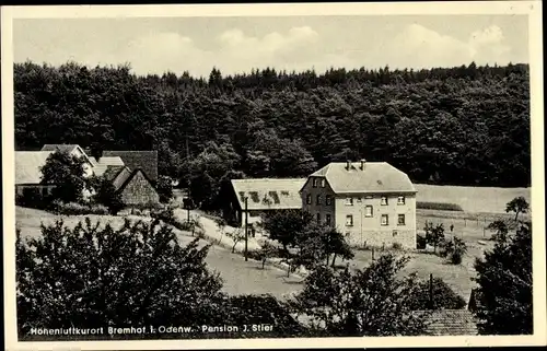 Ak Bremhof Vielbrunn Michelstadt im Odenwald, Pension, Blick auf den Ort