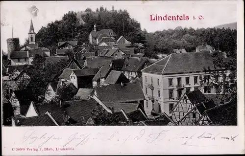 Ak Lindenfels im Odenwald, Blick auf den Ort