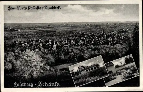 Ak Seckbach Frankfurt am Main, Lohrberg Schänke, Blick auf den Ort