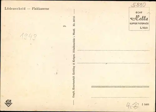 Ak Lüdenscheid im Märkischen Kreis, Flakkaserne