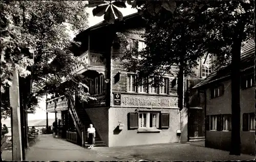 Ak Trechtingshausen in Rheinland Pfalz, Blick auf Waldgaststätte Schweizerhaus