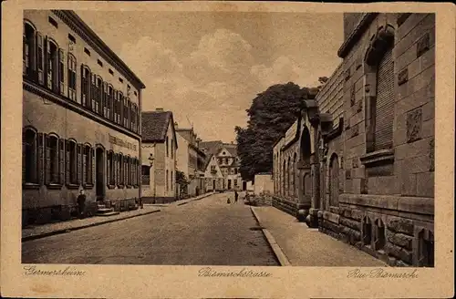 Ak Germersheim in der Rheinebene Rheinland Pfalz, Blick in die Bismarckstraße, Gasthaus