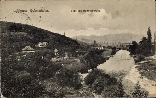 Ak Bad Sobernheim an der Nahe, Blick von Hannesenruhe