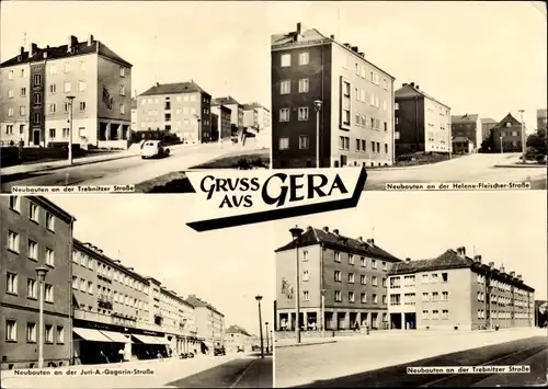 Ak Gera in Thüringen, Neubauten an der Trebnitzer Straße, Helene Fleischer Straße, Juri Gagarin Str.