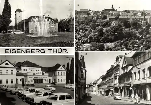 Ak Eisenberg in Thüringen, Feuerwehrschule am Platz d. Republik, Teilansicht, Steinweg